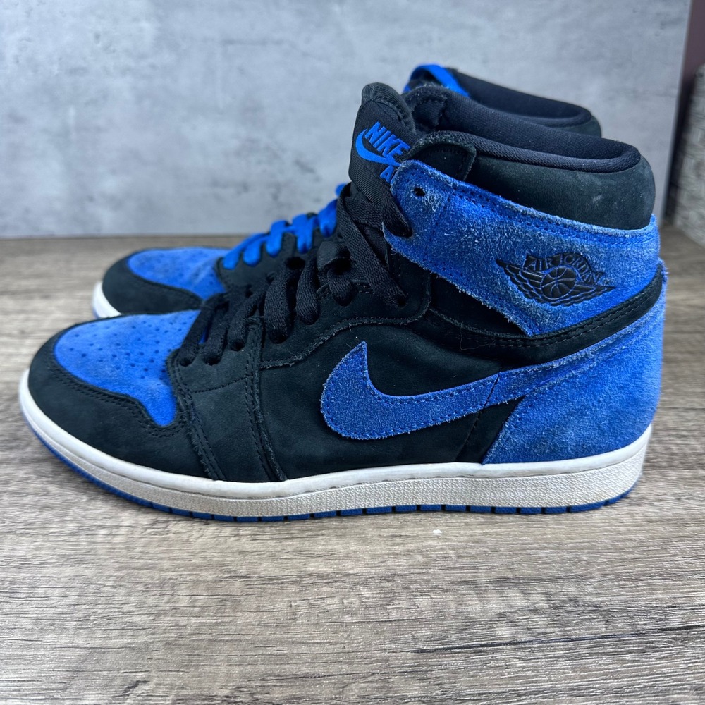 Nike~Men's~Air Jordan 1 Retro OG High Royal Reimagined Suede Sneakers~Size 8